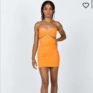 Cutout Orange Mini Dress